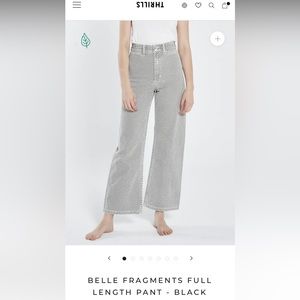 Thrills Black Checkered Pattern High Waisted Flare Denim jeans